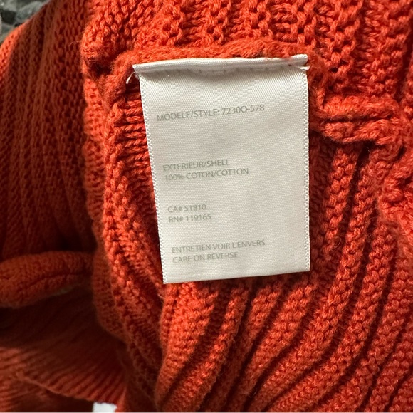 Tribal Women's Orange Cowl Neck Cardigan Sweater Quarter Length Sleeve - Picture 7 of 8